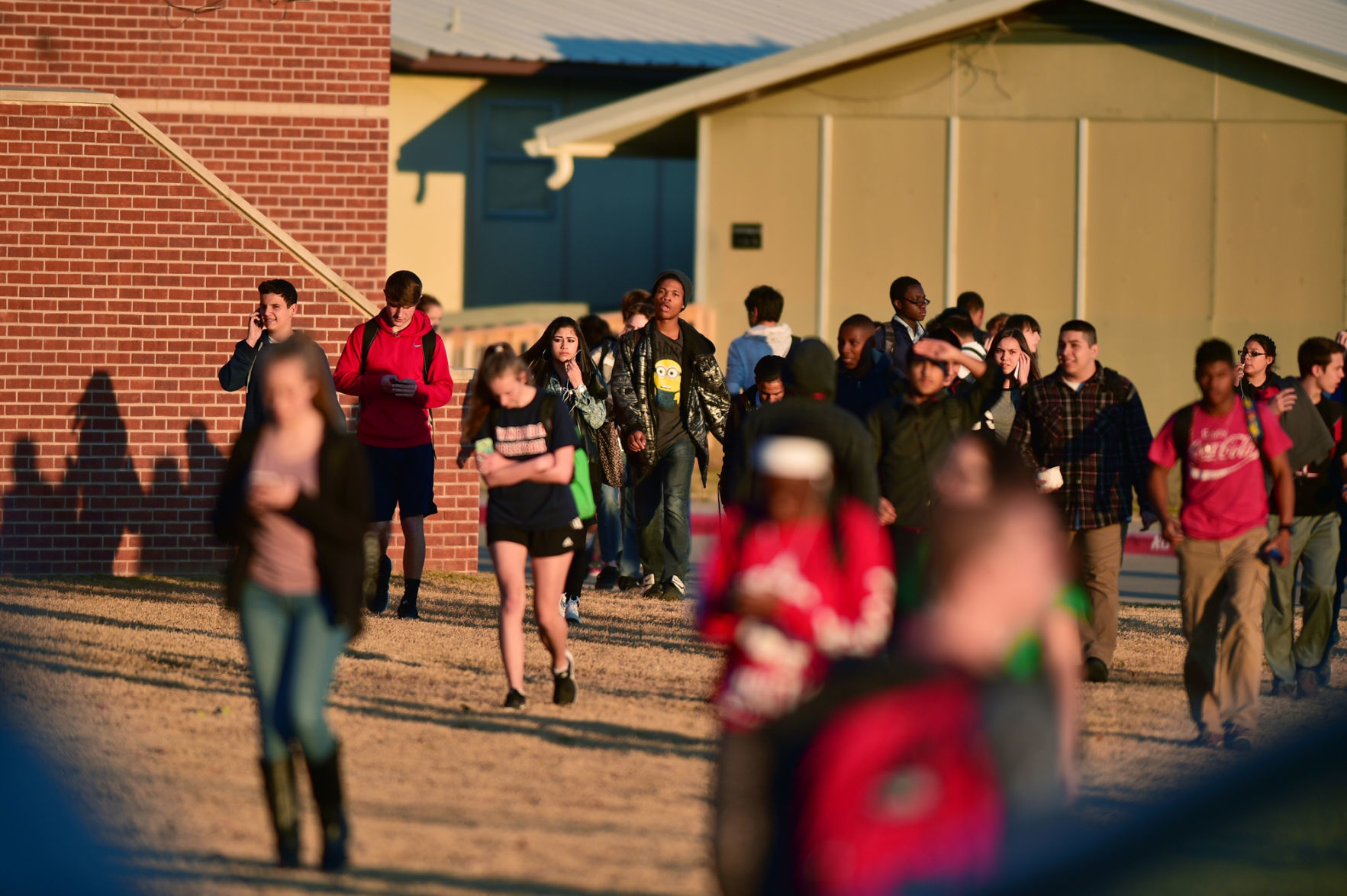 Students after Ryan lockdown in 2016